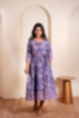 Boho Bloom Blue Cotton Dress