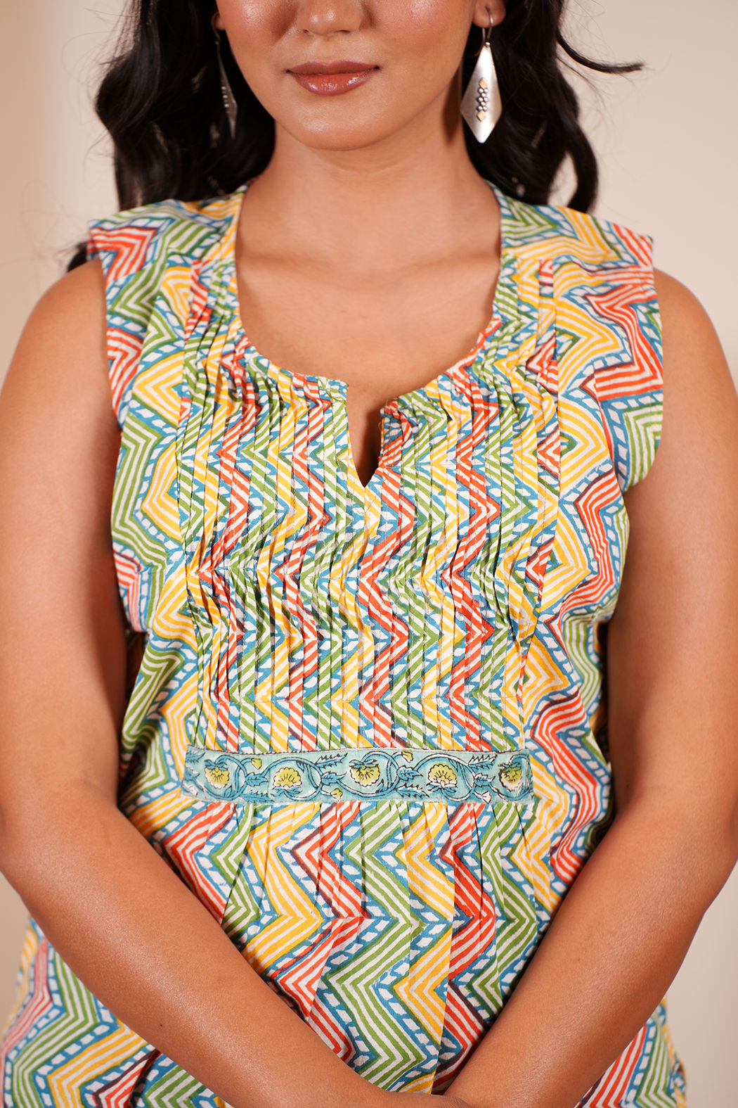 Peppy Masala Sleeveless Cotton Top