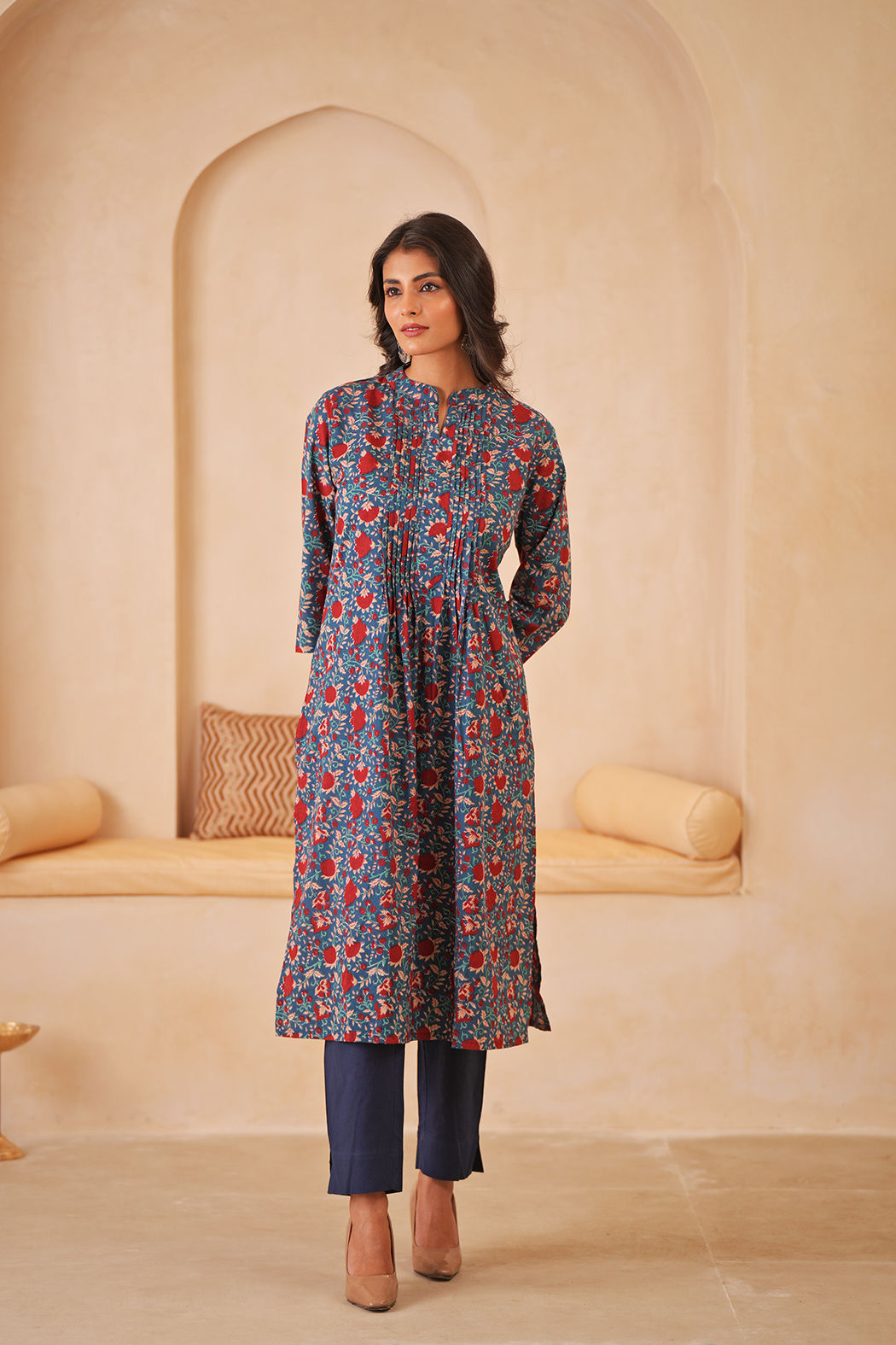 Indigo Garden Cotton Kurta