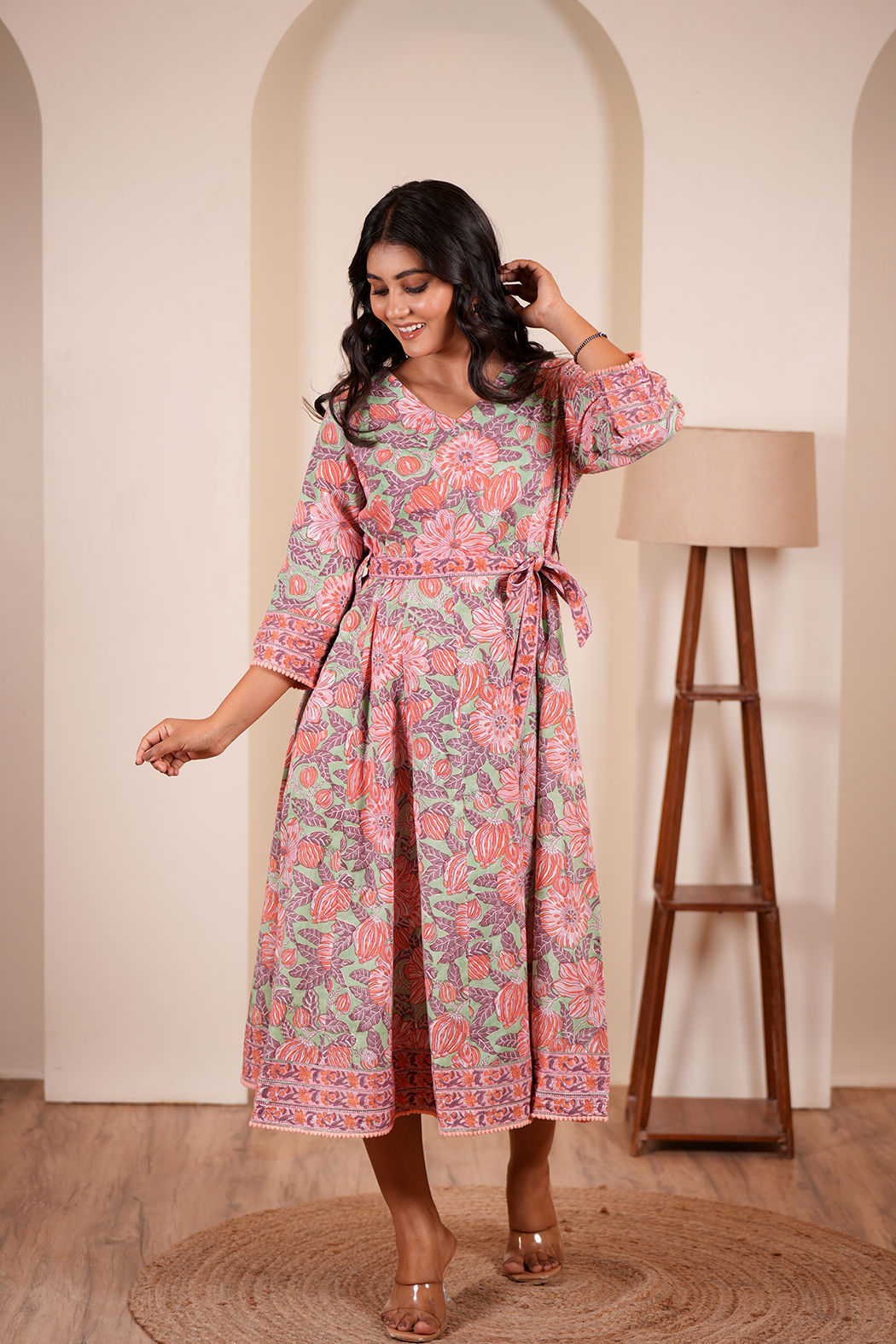 Spring Green Bloom Cotton Dress