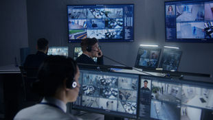 Hybrid security operations combining AI monitoring with professional security teams