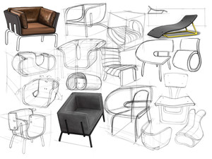 sketch poltrona concreto