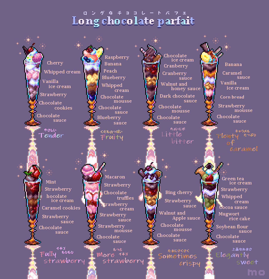 Long chocolate parfait