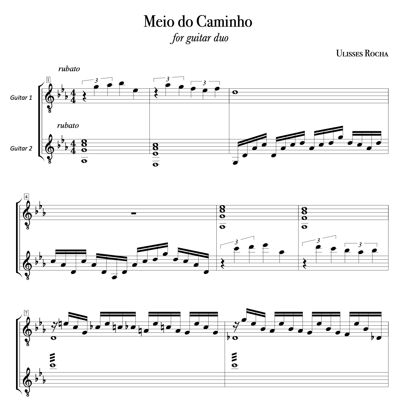 Meio do Caminho for guitar duo