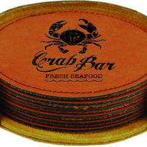 Leatherette Coaster Set