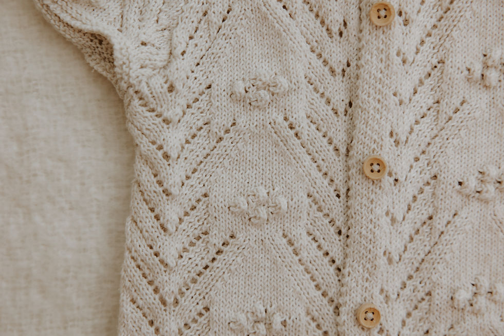 Thumbnail: Unisex Beige knit Romper