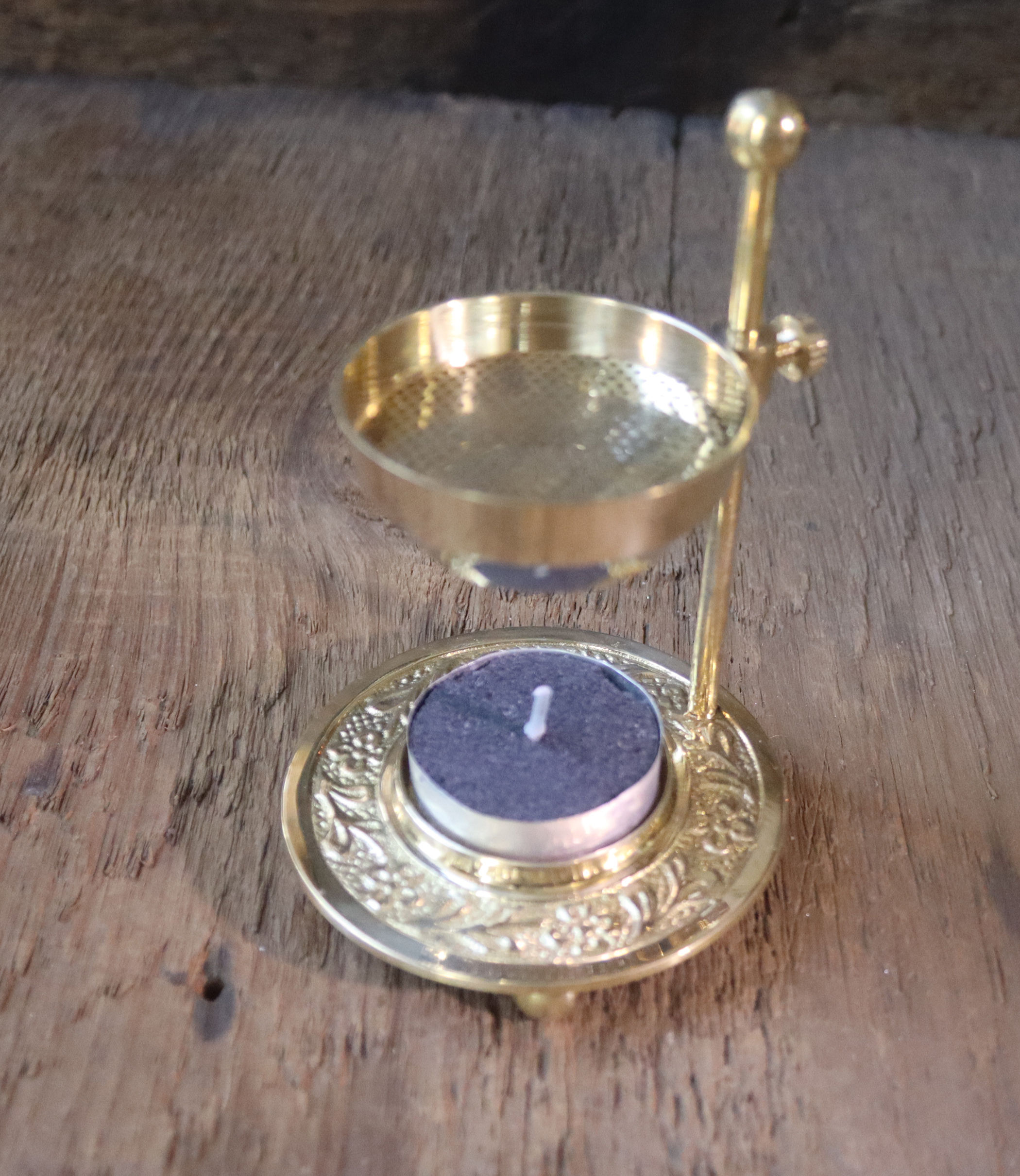 Brass Tea Lite Incense Burner