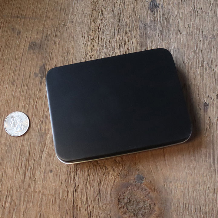 Thumbnail: Plain black tin is completely customizable for a travel altar