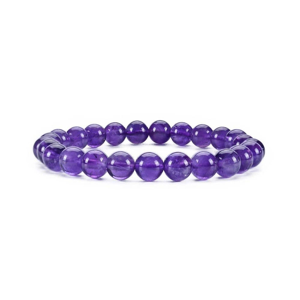 amethyst beaded bracelet with 8mm beads