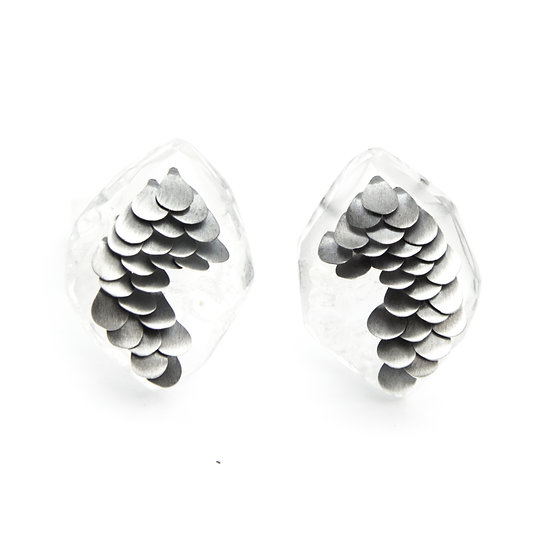 XSmall Murmur Studs Oxidised Silver