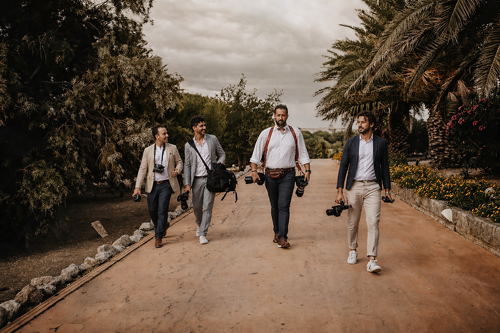 Me with my staff, during a wedding at Falconara Castle.