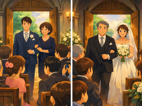 Esempio di come si entra in chiesa durante un matrimonio.