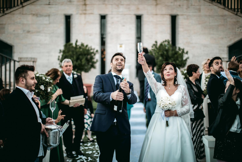 Momento finale del matrimonio nella Chiesa Regina Pacis