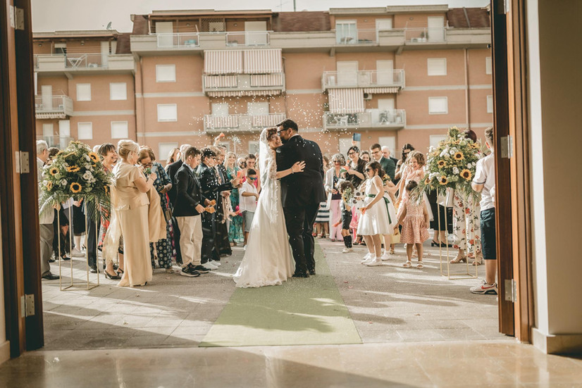 Momento finale del matrimonio nella Chiesa di San Luca