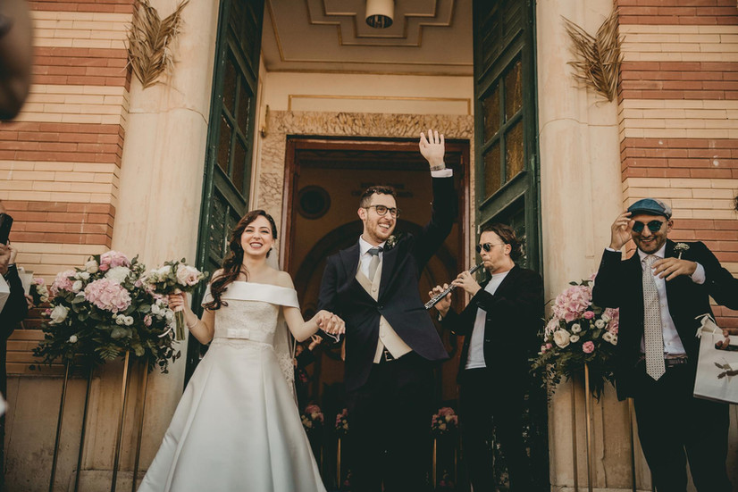 Uscita degli sposi dalla Chiesa del Sacro Cuore