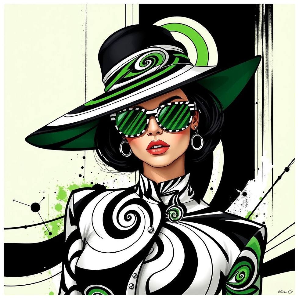 16"x 16" Avant Garde Fashionable Lady Canvas Wall Art