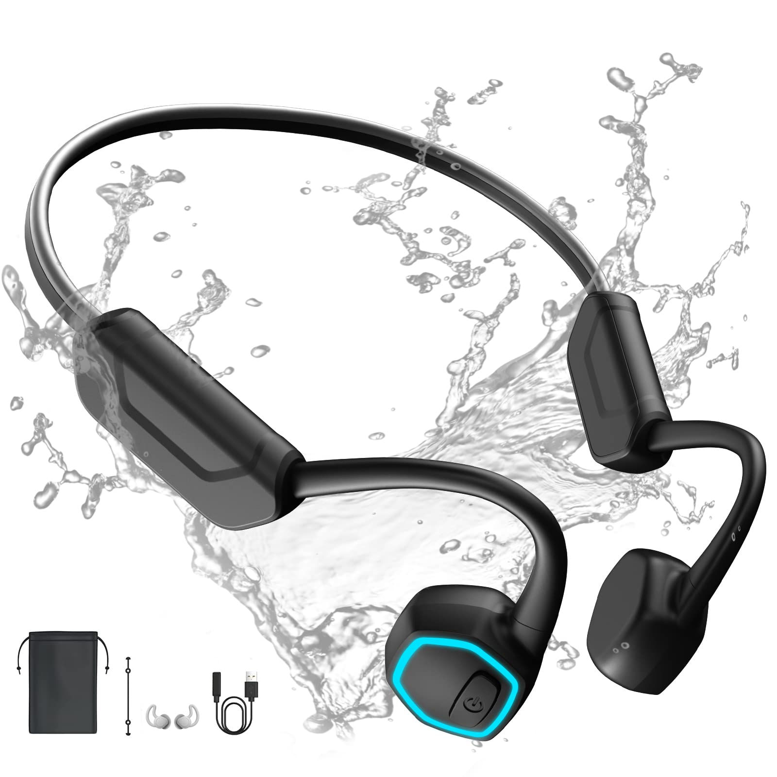 Dnniakm Bone Conduction Headphones IPX8 Waterproof Headphones for Swimming MP3 P