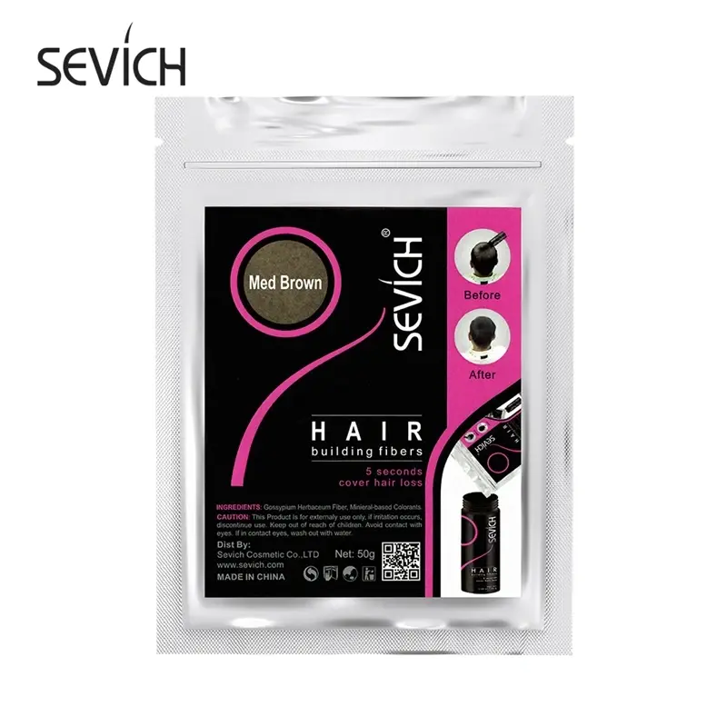 Thumbnail: Sevich 100g Hair Fibers 10 Color Keratin Hair Building Fiber Powder Instant Hair