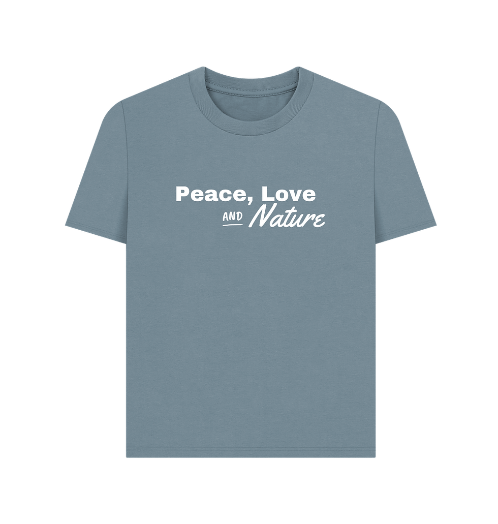 Thumbnail: Peace, Love & Nature - 100% Certified Organic Cotton Women's T-Shirt