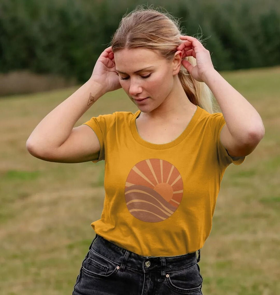 Thumbnail: Sun and Sea - 100% Certified Organic Cotton Women's Scoop Neck T-Shirt