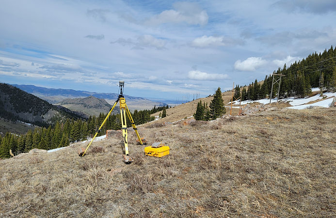 Land Surveying Equipment on Mountain Top
