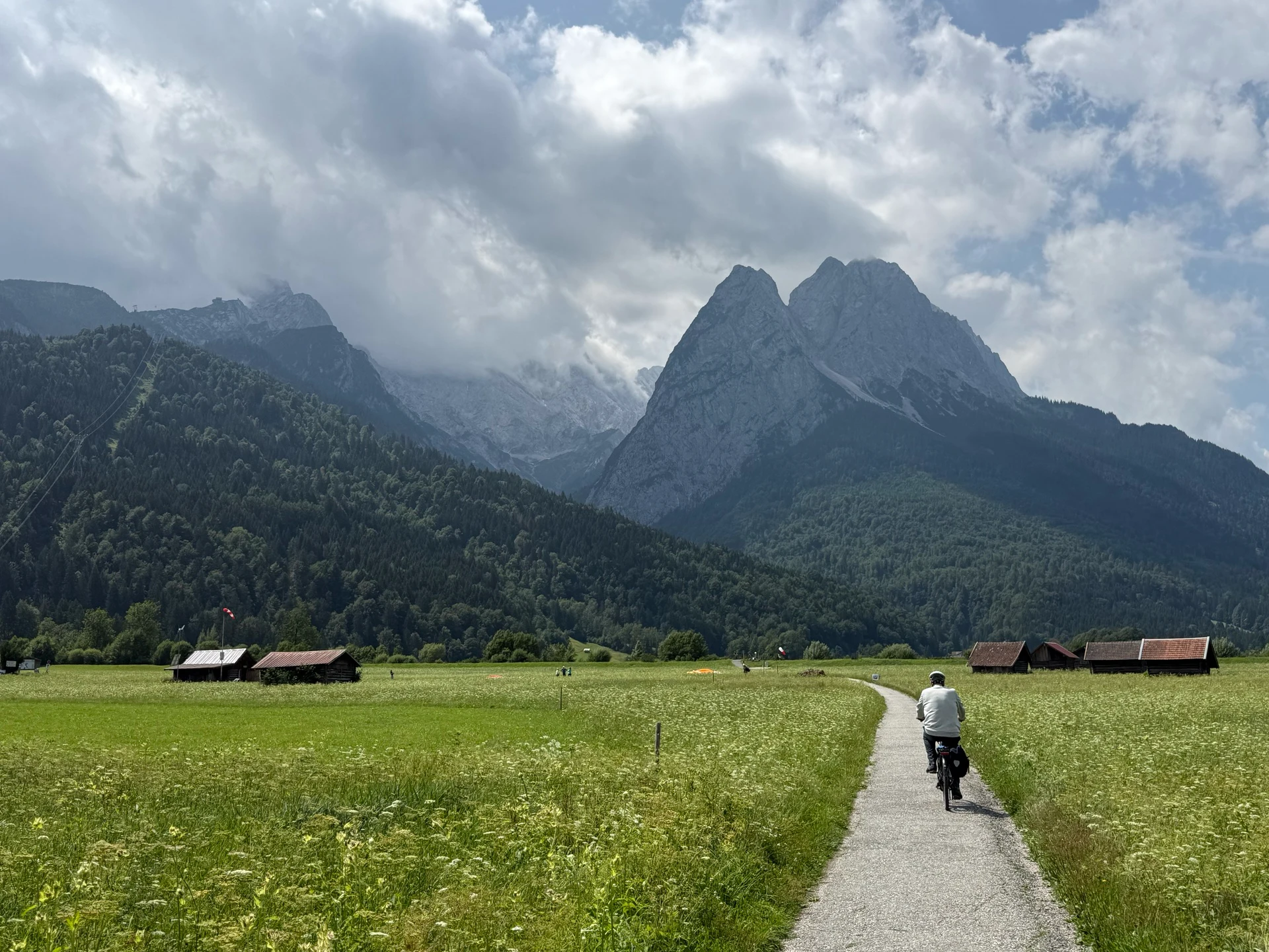 Mountain landscape in the Garmisch area on an Alpine road trip