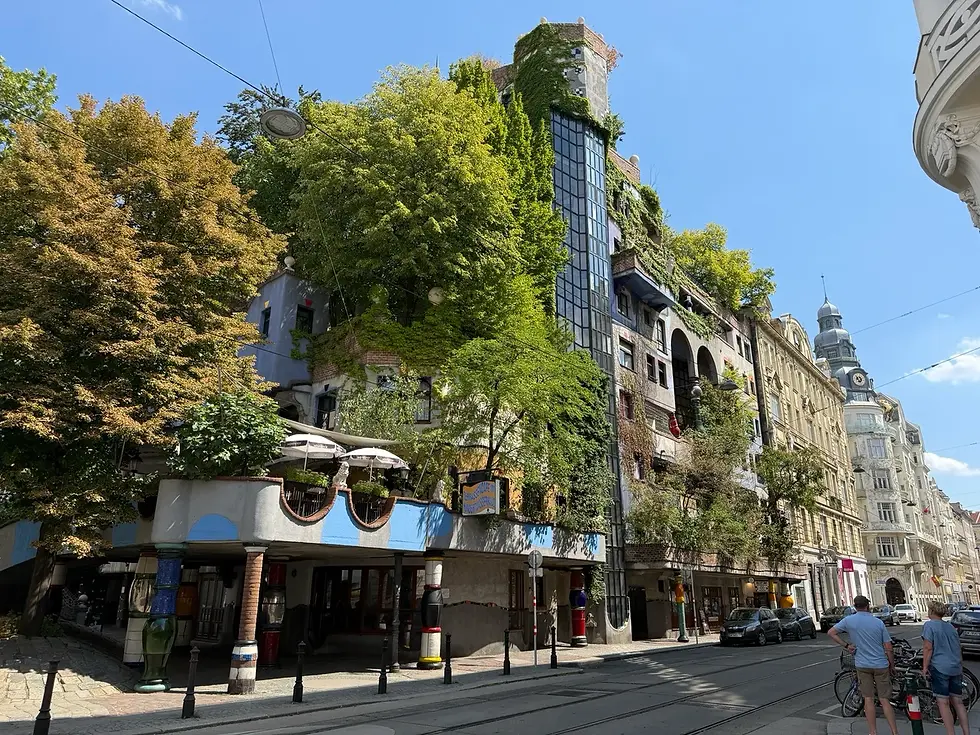 Colorful Hundertwasserhaus facade in Vienna