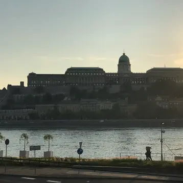 Buda Castle rising above the Danube in the evening light.