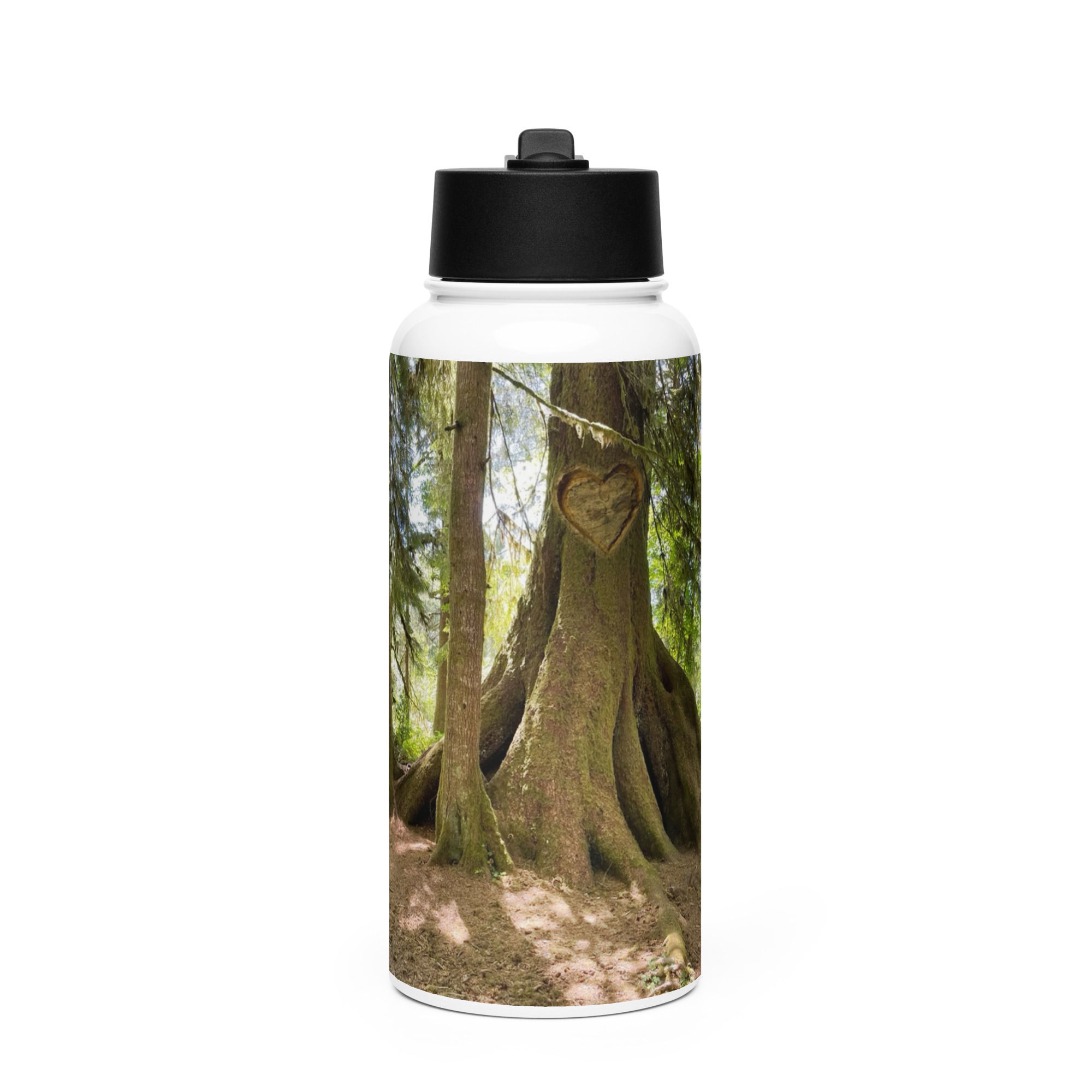 32 oz. Stainless Steel Water Bottle w/straw lid Eternal Heart Tree