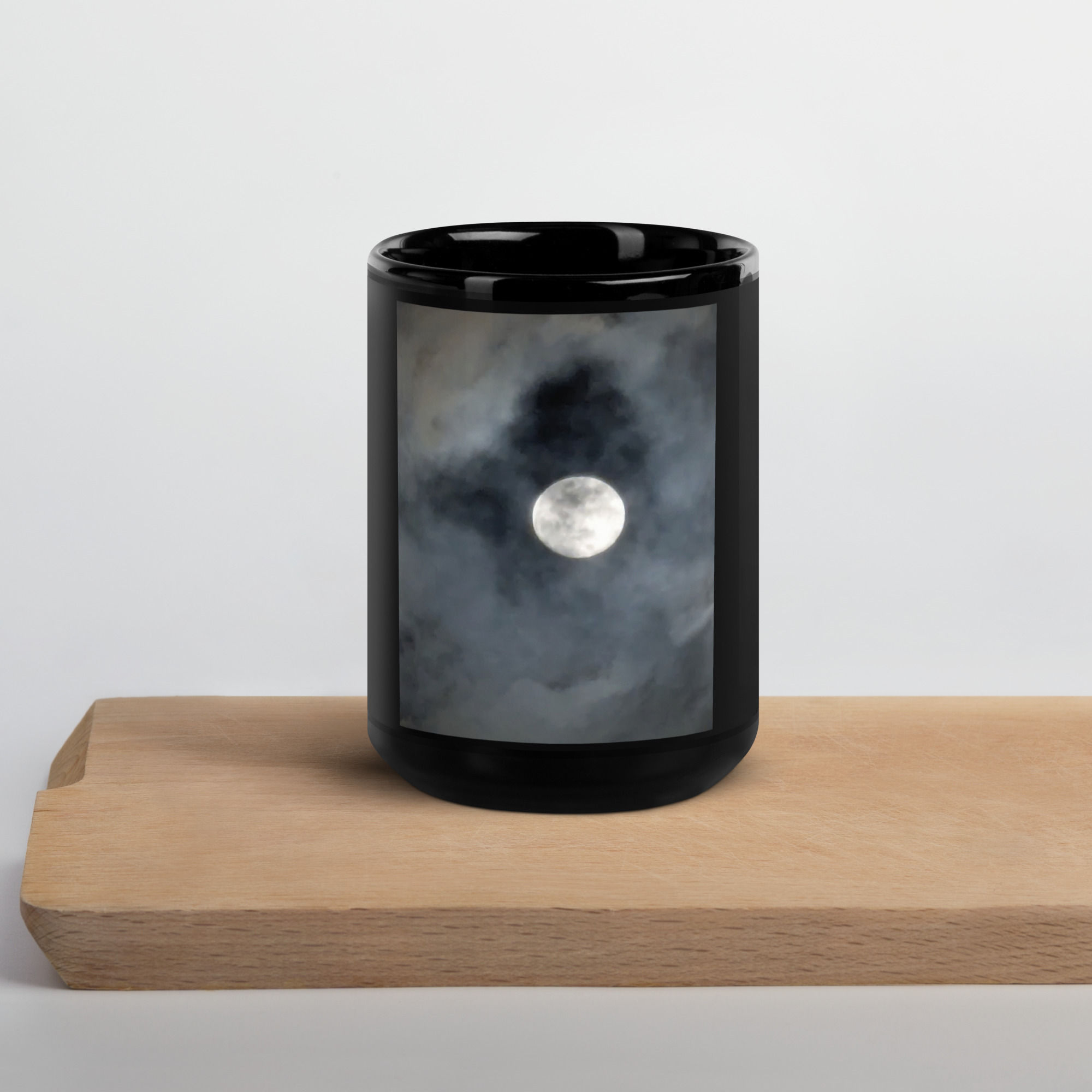 15 oz. Black Glossy Mug Full Moon