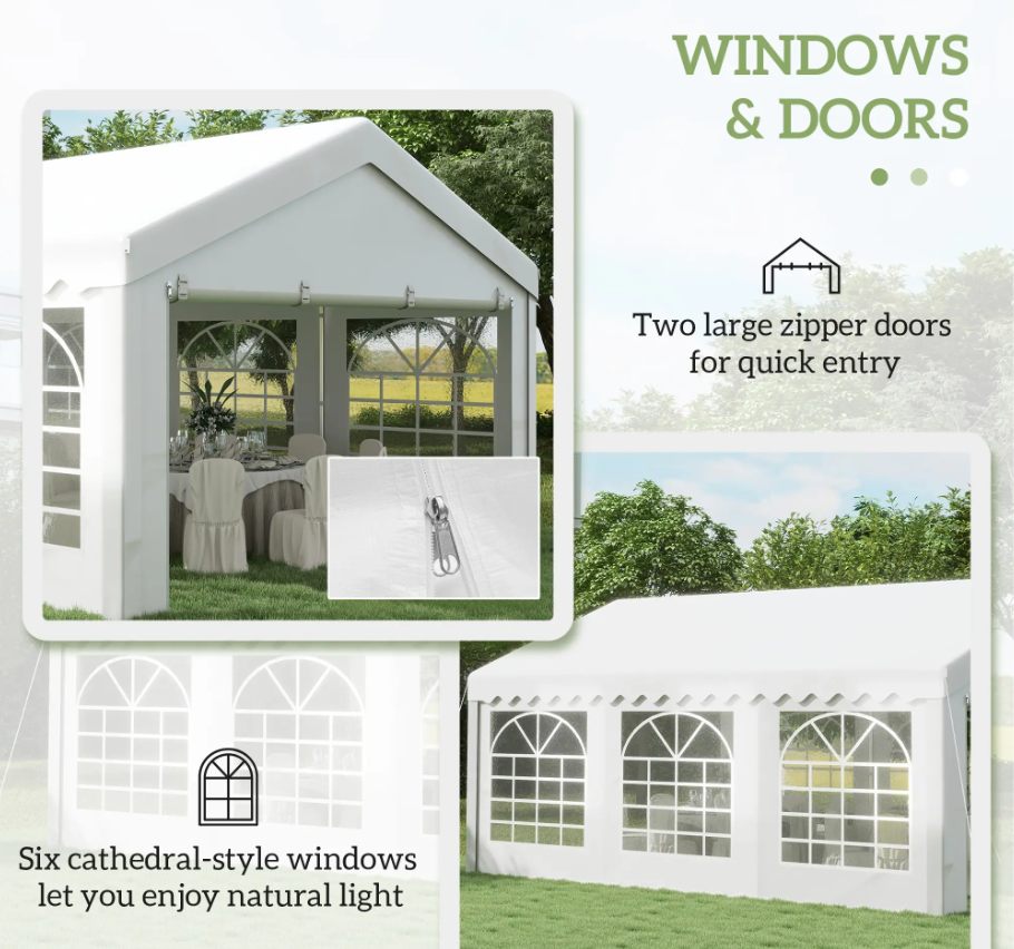 Thumbnail: 6m x 4m Heavy Duty Garden Gazebo for Parties, Wedding and Events, White