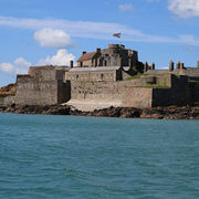 View of Elizabeth Castle form a Spitfire.