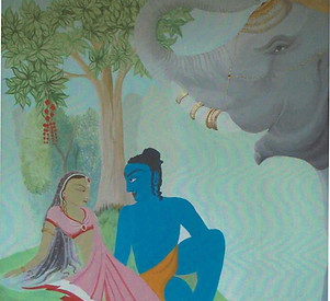 Indian mural with elephant
