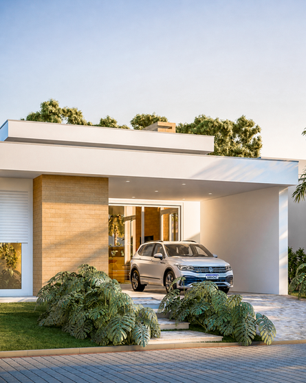 O jogo de cheios e vazios constrói profundidade. Cada avanço e recuo tem intenção, reforçando a leitura limpa da composição. 
| Arquitetos em Torres RS  | casa térrea.