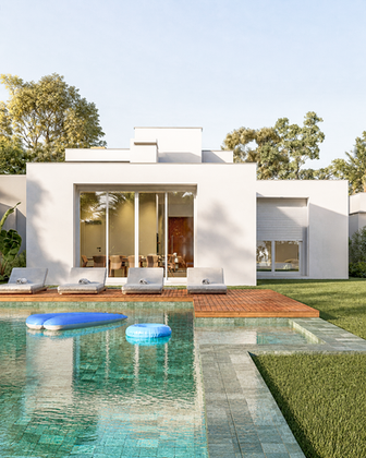 A vegetação envolve e suaviza. A arquitetura se apoia no natural para criar equilíbrio e conforto visual.
Arquitetos em Torres RS | Müller Arquitetura | casa térrea.