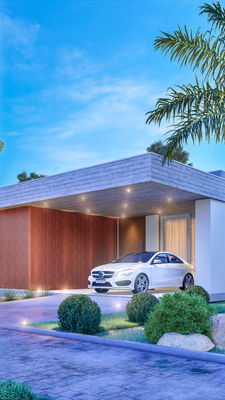 A madeira abraça as linhas retas com uma sensação convidativa, suavizando a rigidez do concreto.
Arquitetos em Torres RS | Müller Arquitetura | Casa de Condomínio