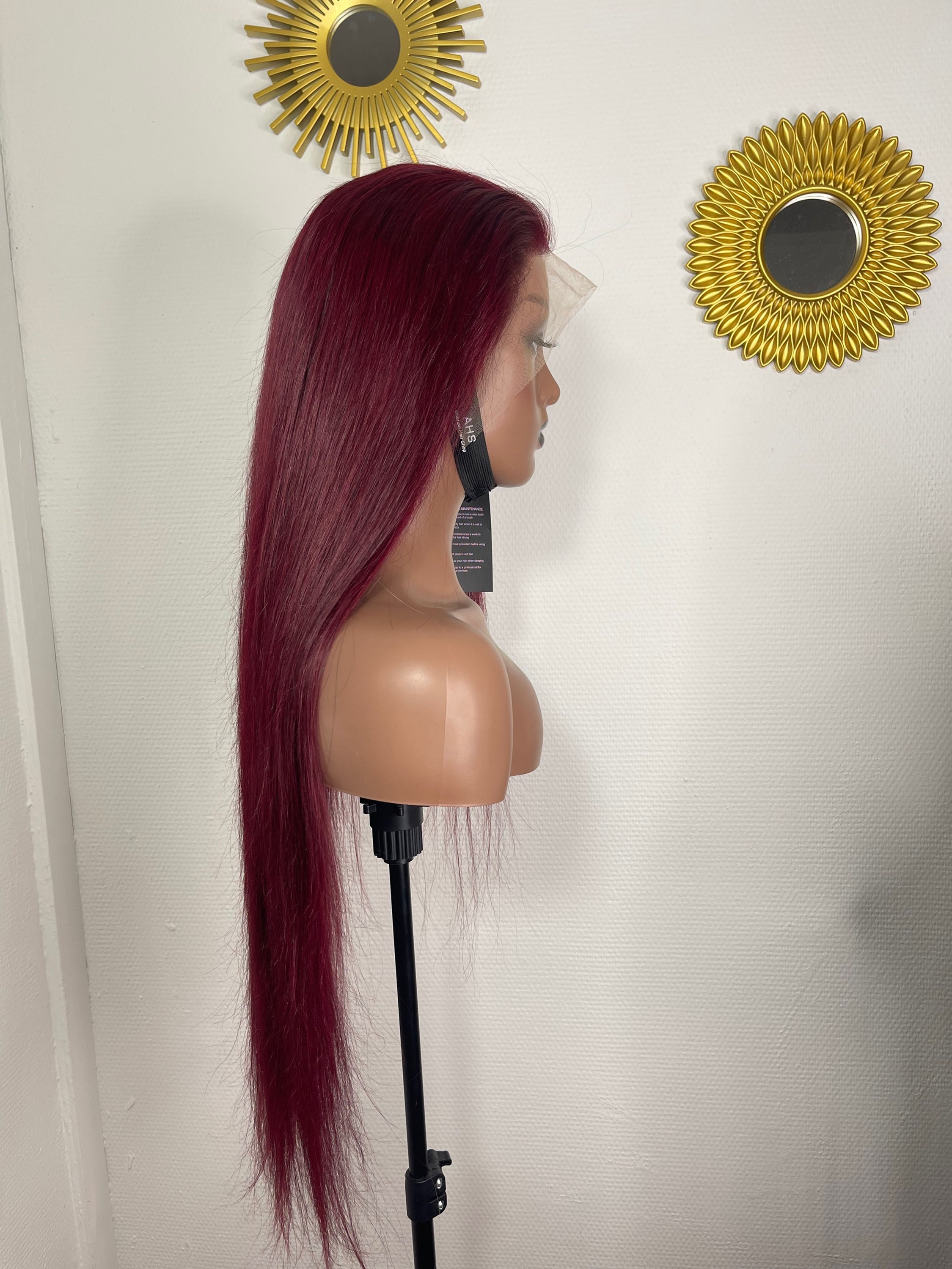 Perruque rouge 99j 13*4 brésilienne