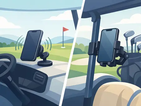 Magnetic Mount Versus Clamp Mount for Golf Carts