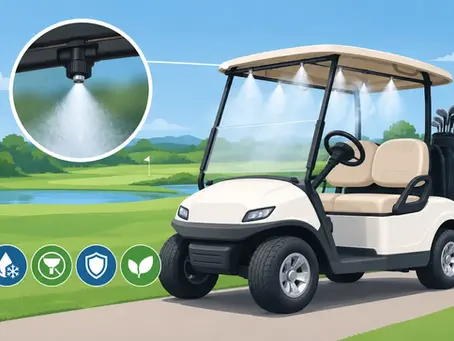 Anti Clog Misting Design Benefits for Golf Carts