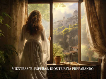 Mujer mirando por la ventana con luz dorada, símbolo de esperanza y propósito — devocional Dios te estaba preparando en silencio, Ester 2:1–18 Biblia El Mensaje