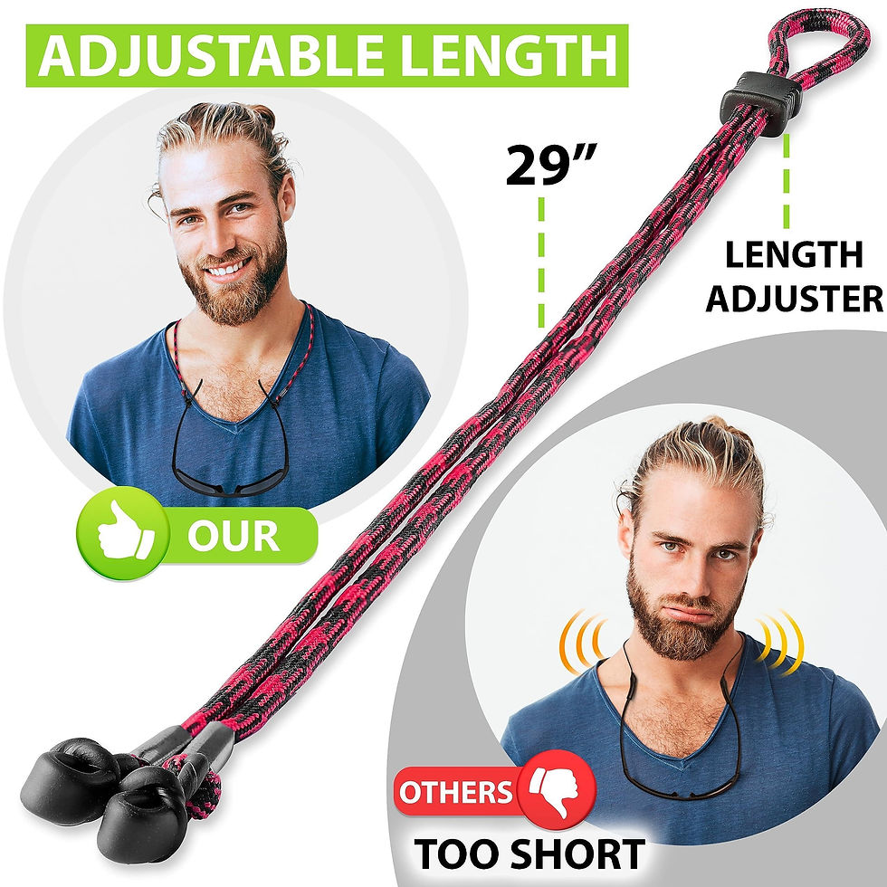 Thumbnail: Eyeglasses String Holder Strap Cord Glasses Chain for Men Women 5 Cords Red