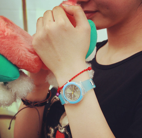 Thumbnail: Korean EXO Harajuku LED Glow Jelly Watch for Girls