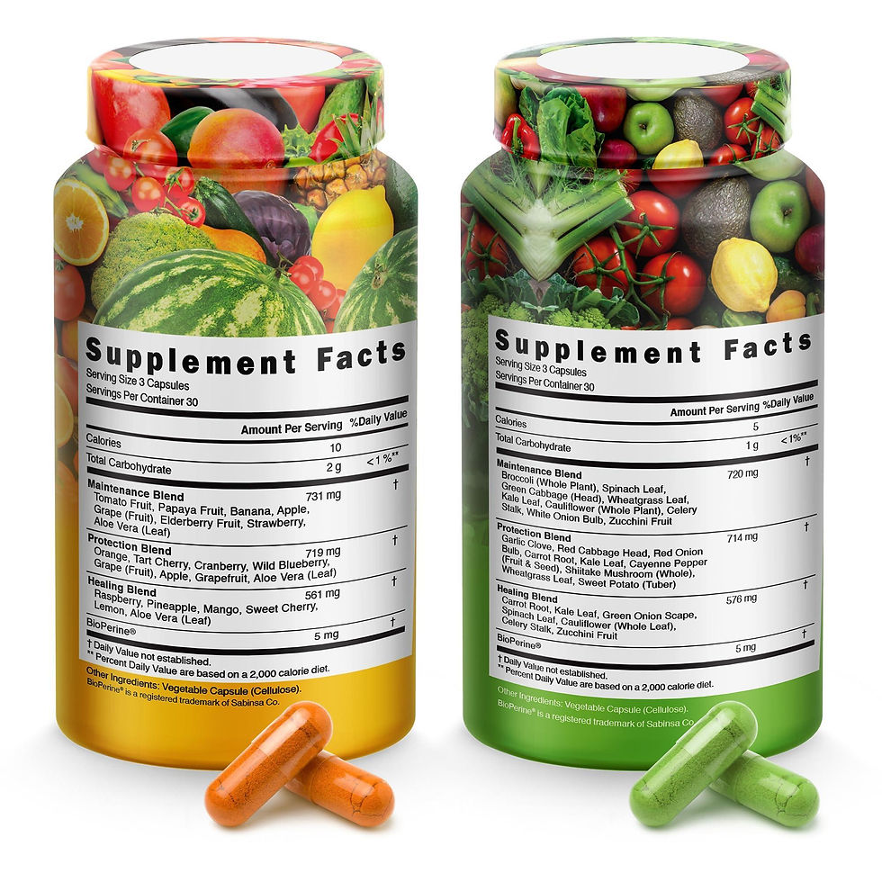 Thumbnail: Fruits and Vegetables Supplements With BioPerine Contains 38 Fruits Vegetables
