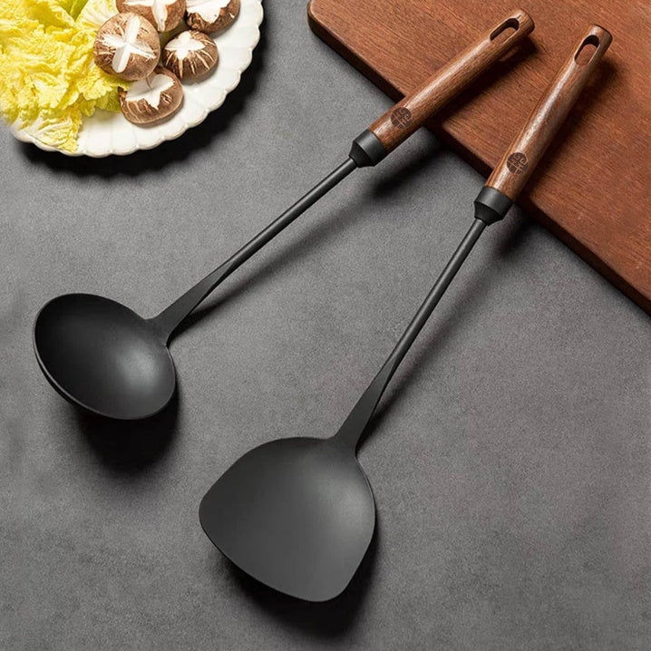 Thumbnail: WANGYUANJI IRON SPOON SOUP AND COOKING SPATULA SET, TRADITIONAL CHINESE WOK SPAT