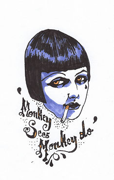 Monkey sees monkey does illustration