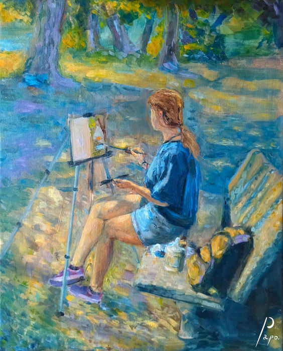 Painting day with Chiara