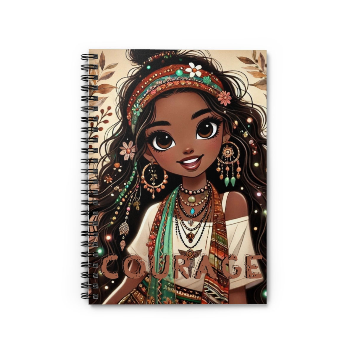 Boho Courage Spiral Notebook - Ruled Line