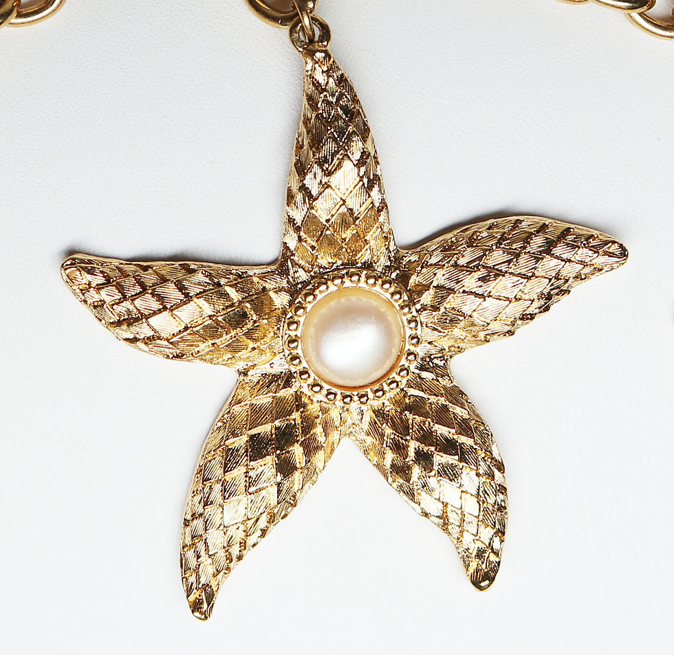 Miniatyrbild: VINTAGE 1980s AVON & Kenneth Jay Lane *signed* Royal Sea Statement Necklace