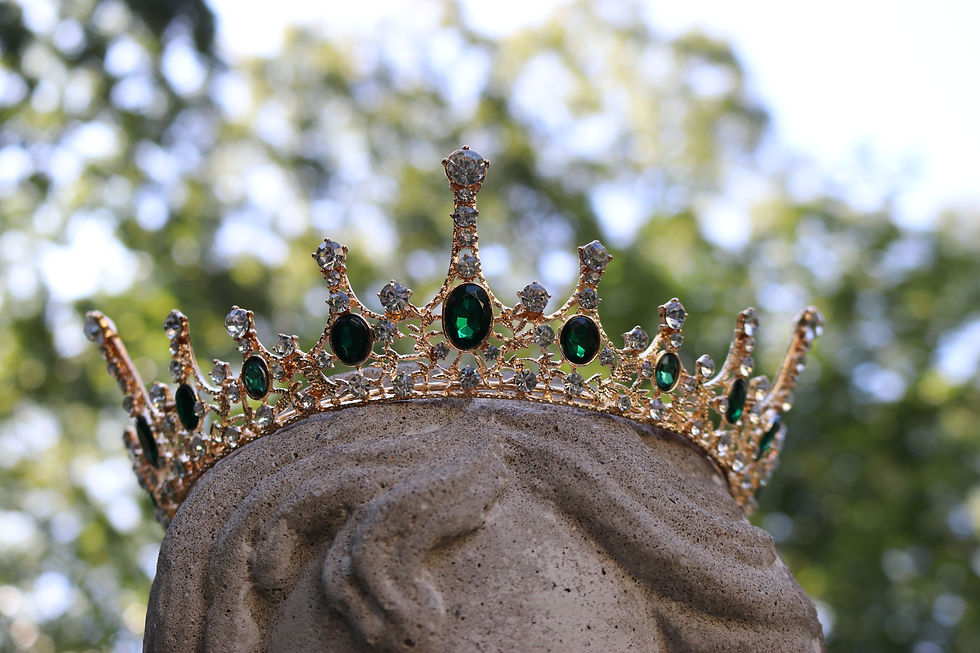 Miniature : Imperial Emerald Green Crystal Embellished Royal Gold Crown