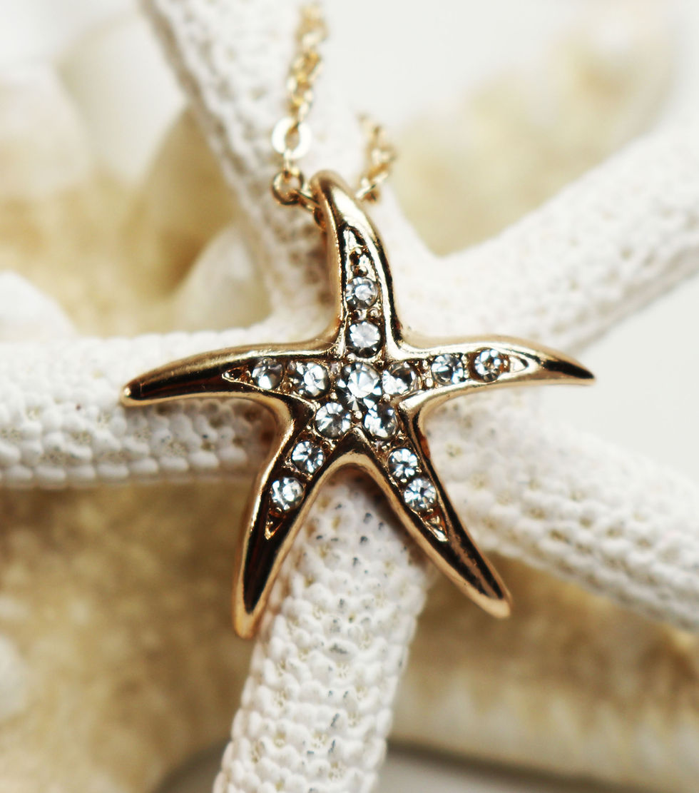 Miniaturebillede: NOLAN MILLER STARFISH *signed* Austrian Crystal Starfish Gold Plated Necklace